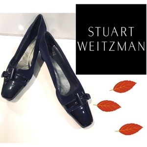STUART WEITZMAN Suede and Patent Leather Heels